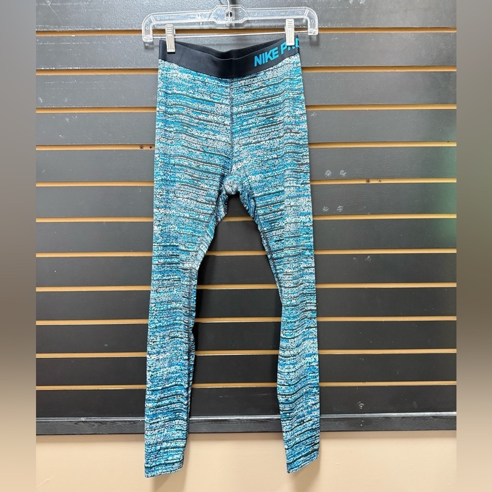 Nike Pro Dri-FIT Compression Leggings Blue Black Sz S